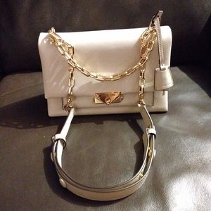 Michael Kors Medium Cece Leather Shoulder Bag in Light Sand